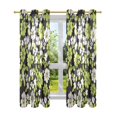 thumbnail image 7 of Yayeee Window Curtains Light Filtering 63"x52" Grommet Panel Pair Home Living Room Decor, Green Flower Pattern, 7 of 7