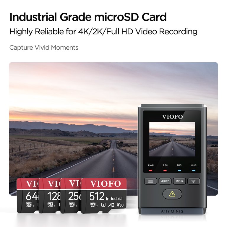 VIOFO 128GB Industrial Grade microSD Card, U3 A2 V30, High Speed, 4K Video Support - Walmart.com VIOFO 128GB Industrial Grade microSD Card, U3 A2 V30, High Speed, 4K Video Support - Walmart.com