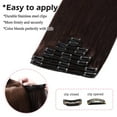 thumbnail image 5 of Benehair 100% Real Remy Human Hair Extensions Clip In Thick Double Weft Full Head 10"-24" Long Soft Brown Women Soft, 5 of 11