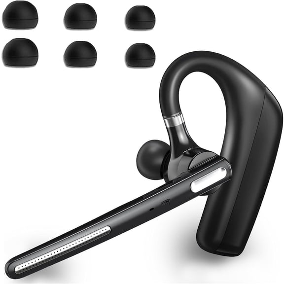 Bluetooth Headset V5.4, Wireless Bluetooth Earpiece with CVC8.0 Dual Mic Noise Cancelling, 110 Hours Talktime Hands-Free Headphones for Cell Phone, iOS and Android, for Trucker and Business Use