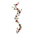 thumbnail image 1 of Guirnalda de flores artificiales, enredadera de rosas falsas, arte colgante, arreglo floral de 6 pies para Rojo 9cm, 1 of 9