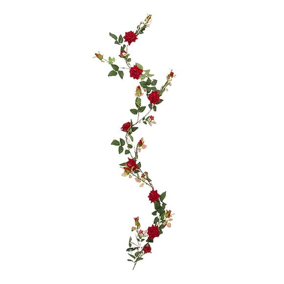 Guirnalda de Rosas Artificiales Sunnimix 6 Pies Decoración Rojo 9cm