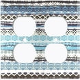 thumbnail image 3 of Metal Light Switch Plate Cover Ethnic Aztec Tribal Art Pattern Blue SFR060, 3 of 13