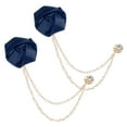 thumbnail image 1 of Uxcell 2-Pack Alfiler de Flor de Rosa para Traje de Hombre con Cadena de Borlas Doradas para Accesorios de Boda para Hombres [Azul Marino], 1 of 7