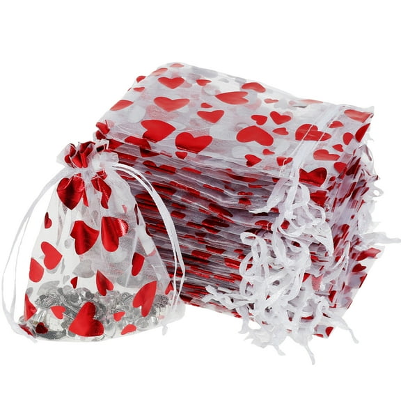 150 Pcs Organza Bag Transparent Party Favor Bag with Drawstring Multipurpose Organza Present Pouch for Wedding Party Holiday Jewelry