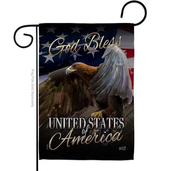 Angeleno Heritage G135136-BO 13 x 18.5 in. American Eagle American Star & Stripes Vertical Garden Flag with Double-Sided House Decoration Banner Yard Gift