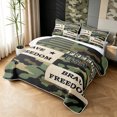 thumbnail image 3 of Manfei Retro Camouflage Quilt King, Countryside Camo King Coverlet Set, Urban Gray, 3 Pieces, 1 Bedspread and 2 Pillowcases, 3 of 7
