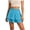 #046-Light Blue, variant on Wowcloth Women's A-line Short Skirt, Solid Color High Waist with Tie Belt, Retro Double Layer Ruffle Hem for Casual and Daily Wear