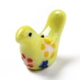 thumbnail image 2 of Handmade Printed Porcelain Beads Pigeon Yellow 12.5~13x17~19x7~8.5mm Hole: 1.5mm, 2 of 4