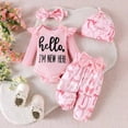 thumbnail image 2 of MEZZALL Newborn Baby Girl Clothes Outfits Rib Knit Bodysuit Romper Floral Pants Headband Hat Coing Hoe Outfit, 2 of 9