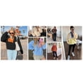 thumbnail image 6 of PUWEI Women's Sherpa Fleece Button Pullover Lightweight Fuzzy Cropped Sweatshirt Coat with Pockets, 6 of 7