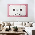 thumbnail image 3 of Elephant Stock White Cassette Tape Wall Art - Horizontal Multi Panel Canvas - Living Room Wall Decor - Music Multi Panel - White And Pink Decor - 74" x 48", 3 of 8