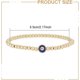 thumbnail image 2 of 5 pulseras de cuentas doradas para mujer, pulseras elásticas ajustables de oro con ojo azul, delicadas pulseras apilables para uso diario, regalos de fiesta para cócteles., 2 of 7