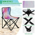 thumbnail image 4 of 600D Oxford Camping Chair Portable Foldable Chair Supports 220 lbs for Picnic, Fishing, Backpacking Pink and Blue Tie-dye Pattern, 4 of 8