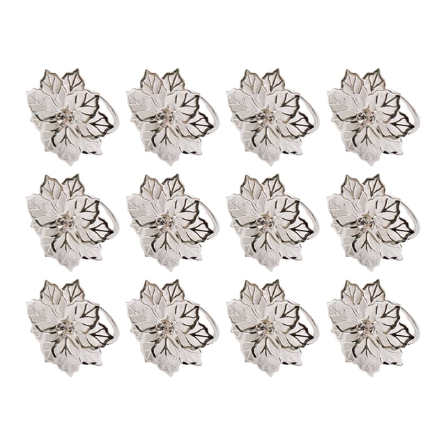 Servilleteros de metal Billuyoard Colorfast para celebraciones festivas paquete de 12 Plata