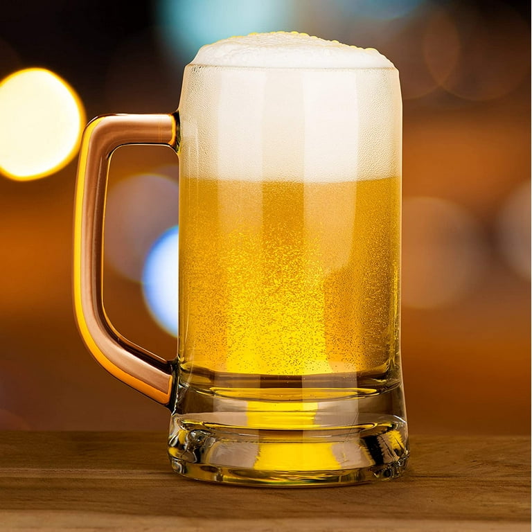 【2551】ビアマグ 2551】ビアマグ Kook 12 oz Glass Beer Mugs, Freezer Safe