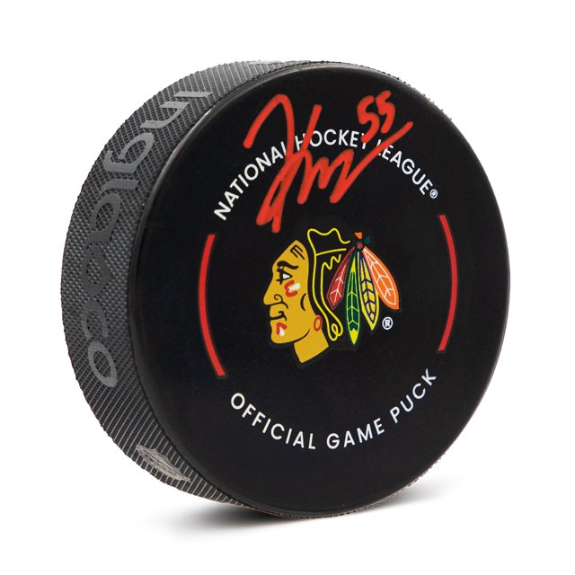 Kevin Korchinski Rondelle Officielle de Match des Blackhawks de Chicago Autographiée