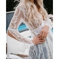 thumbnail image 6 of Douhoow Women Lace Bikini Cover Up Long Cardigan Vacation Beach Dress, 6 of 7