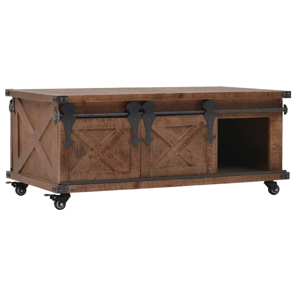 Kepooman 2-tier Rectangular Coffee Table for Home Farmhouse, Brown