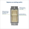 thumbnail image 3 of Interruptor regulador Leviton SureSlide 6672-1LI para bombillas LED, color marfil, 3 of 9