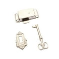 thumbnail image 4 of Cerradura para puerta de gabinete de 3 piezas, cerradura para muebles, diseño antiguo, resistente y estética. Níquel blanco, 4 of 9