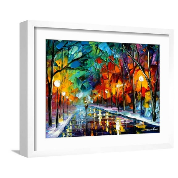 Art.com Magic Walk Art Print by Leonid Afremov, White Frame Wall Art, 21" x 17"