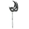 Beistle Glittered Mask With Stick Silver 54200-S