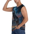 thumbnail image 3 of Pofeuu Lonely Night Sky Wolf Print Men's Muscle T-Shirt, Sleeveless, Muscle Tank, Classic Muscle Tee Top For Men Casual Sleeveless Muscle T-Shirt Trendy Clothes-Small, 3 of 7