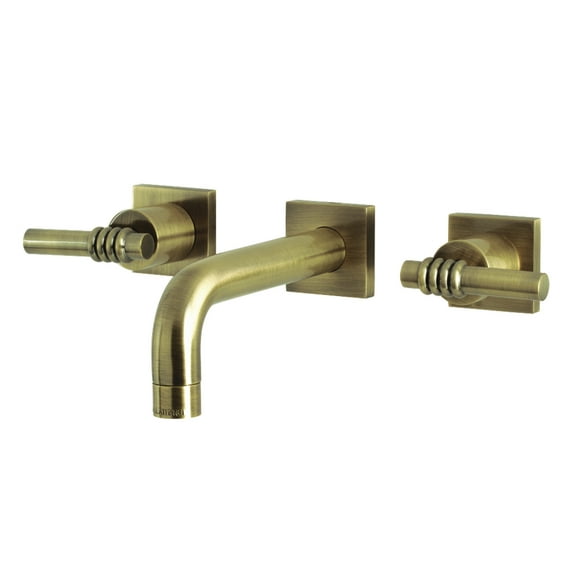 Kingston Brass KS6123ML Milano Double-Handle Wall Mount Bathroom Faucet, Antique Brass