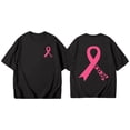 thumbnail image 3 of T-Shirts pour Femmes Manches Courtes Décontractées Col Rond Haut Graphique pour Usage Quotidien Style Basique avec Impression de Sensibilisation au Cancer, 3 of 3