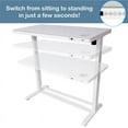 Living Essentials Jefferson Electric Glass Top Standing Desk in White