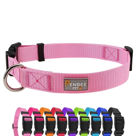 PENSEEPET Collar para perros pequeños, ajustable, grande, mediano, pequeño, diferentes tamaños, rosa