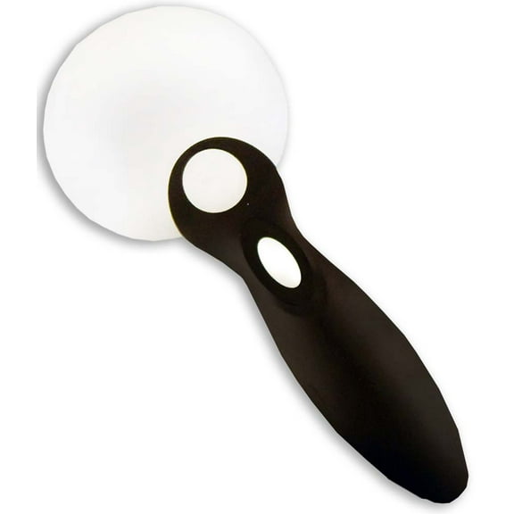 HAWK 8.25" Rimless Acrylic Magnifier | Dual 3x & 6x Magnification | Ergonomic Handle | 2 LED Illumination | Requires 2 "AA" Batteries (Not Included)