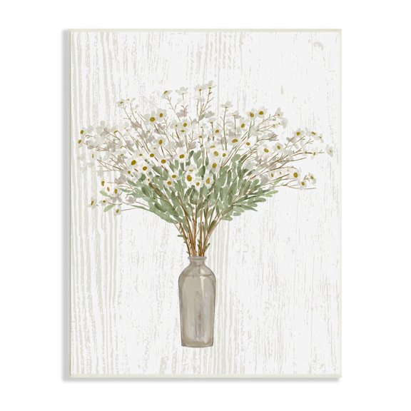 Stupell Industries Delicate Cottage Wildflowers Bouquet Weathered Grainy Pattern Graphic Art Unframed Art Print Wall Art, Design by Ziwei Li