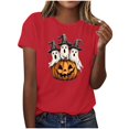 thumbnail image 2 of JOANKDMI Witches Hat Ghost Graphic T-Shirts for Women Cute Halloween Pumpkin Short Sleeve Crewneck Fall Tops Casual Loose Fit Holiday Party Tees Novelty Shirts, 2 of 9