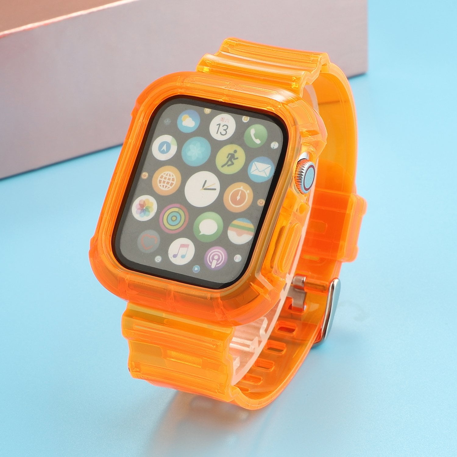 AMZER Clear Watch Band for Apple Watch 40mm, Transparent Clear Soft  Silicone Sports iWatch Band Strap for Apple Watch Series 6/5/4/SE - Orange  - Walmart.com