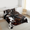 thumbnail image 3 of Manfei Black Texas Stars 3 Pieces Queen Comforter Set for Teens Children Kids,Retro Cattle Print Ultra Soft Bedding Sets,Vintage Western Theme Bedding Comforter Set,Microfiber Bedroom Decor, 3 of 8