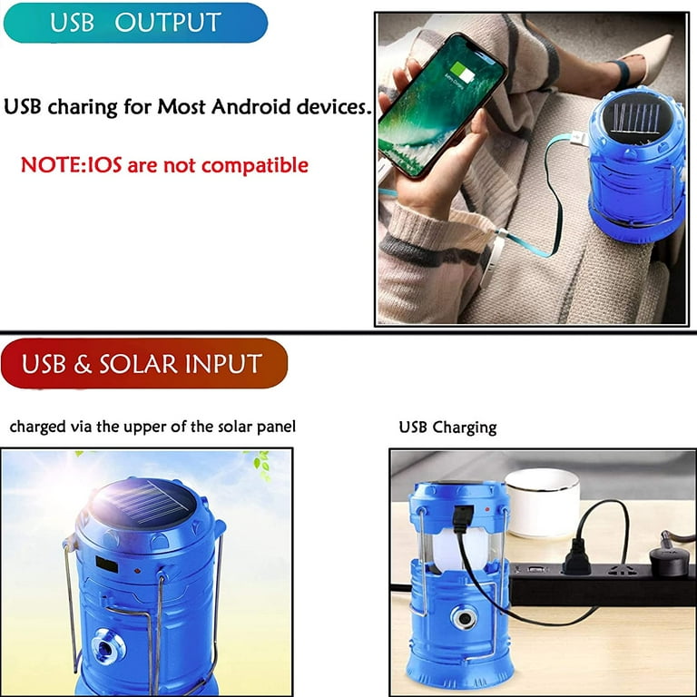 IZTOSS Camping Lantern Solar Power Flashlight USB Rechargeable Emergency  Power Bank Portable LED Tent Light for Camping Hiking Fishing Outdoor