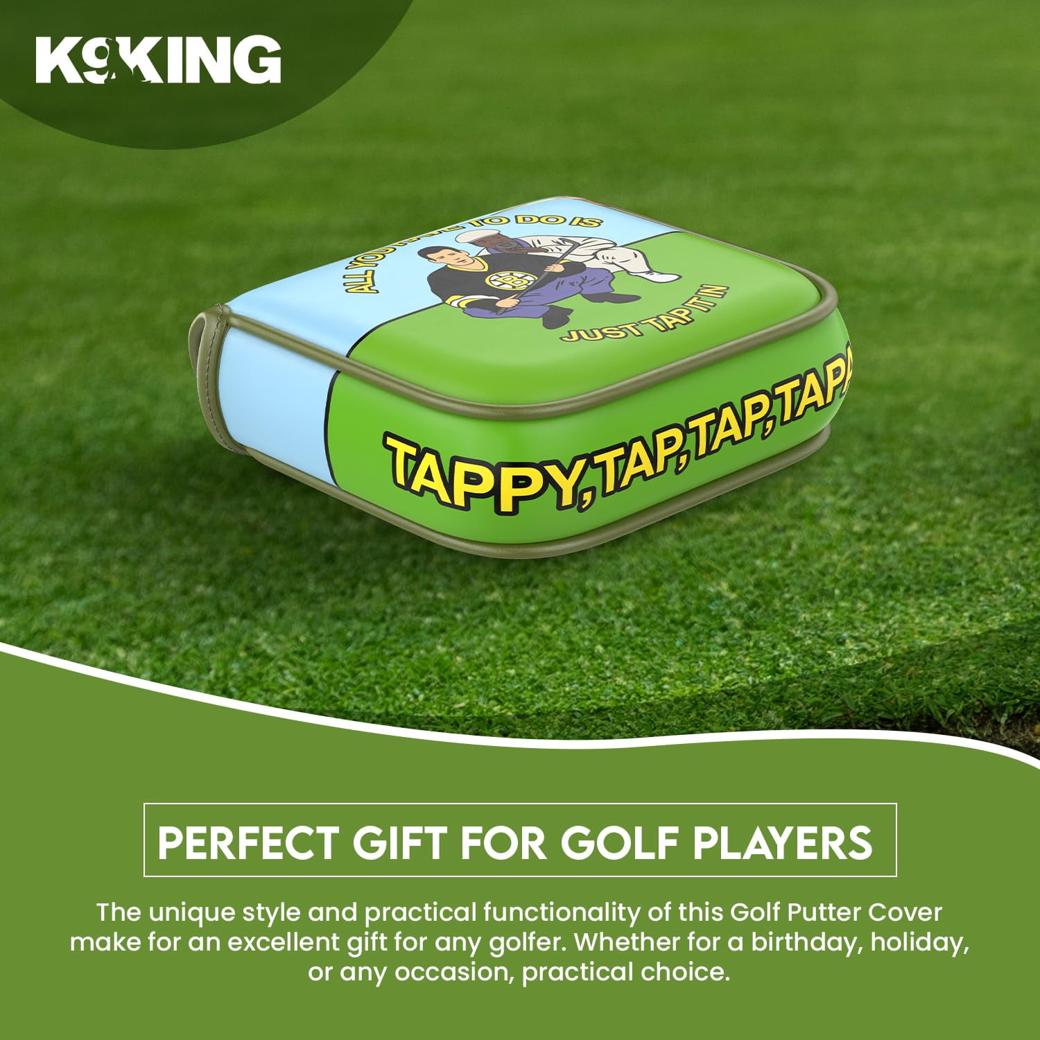 K9King Faux Leather Golf Putter Cover, Magnetic Closure, Fits