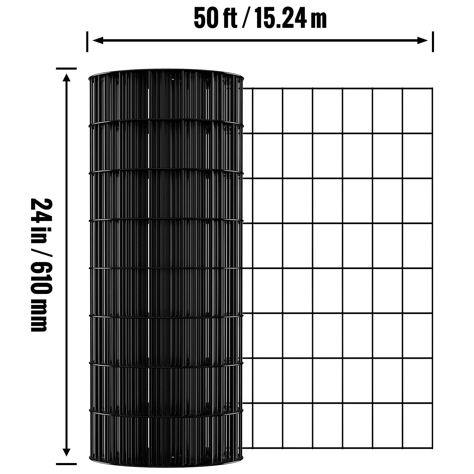 KFFKFF Galvanized Hardware Cloth, 24''x50' Roll, 16 Gauge, Vinyl-Coated Metal Mesh for Chicken Coops, Rabbit & Snake Fencing, Poultry Enclosures