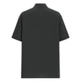 thumbnail image 3 of Domuza Men's Cotton Linen Shirts Casual Mock Neck Short Sleeve Button Up T-Shirts 2026 Summer Fashion Lightweight Vacation Beach Tops Dark Gray XL, 3 of 3