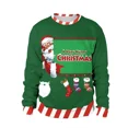 thumbnail image 3 of Suéteres navideños para hombre, suéteres navideños con renos, estampado 3D, cuello redondo, ropa para parejas, sudaderas para fiestas navideñas, 3 of 5