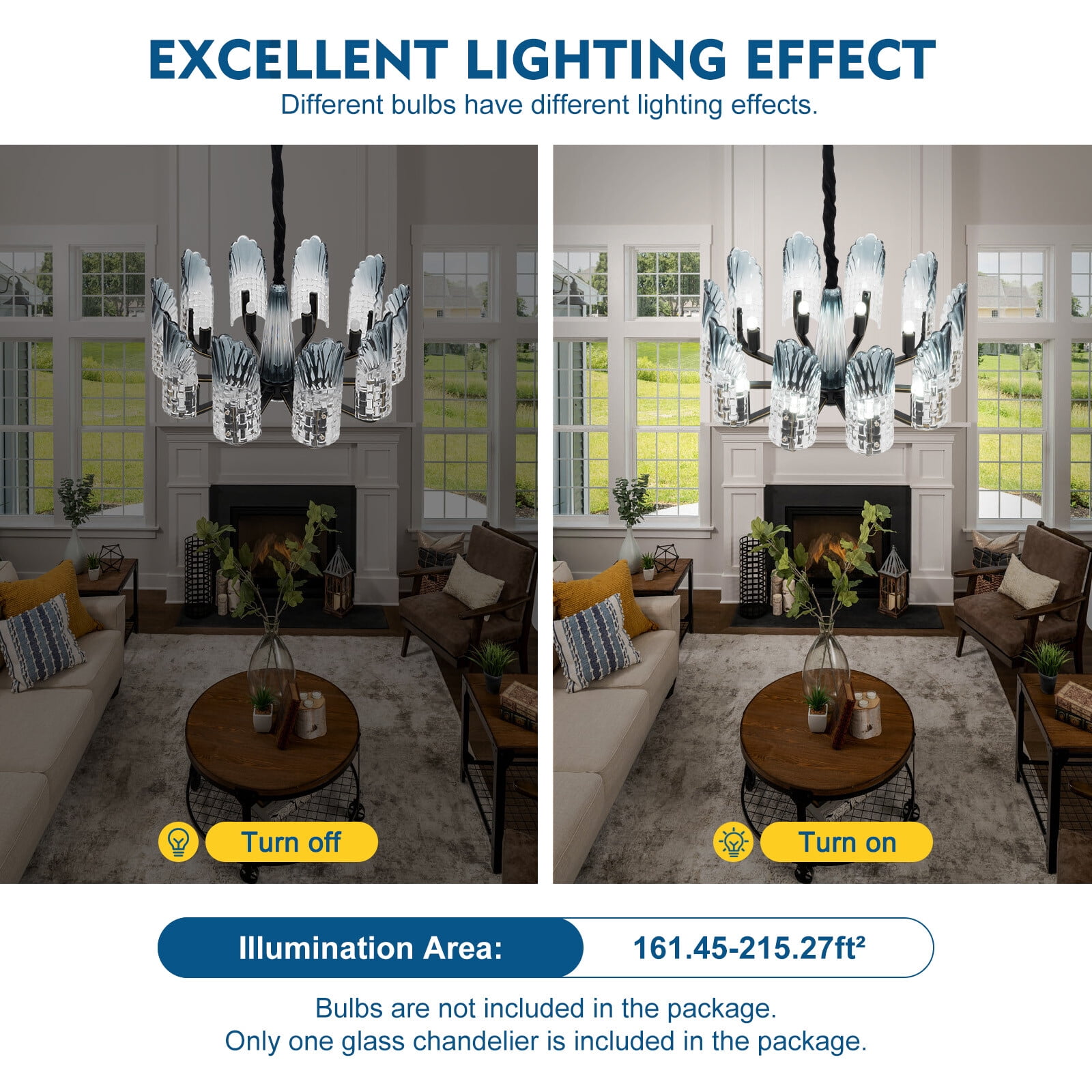 10-Light Modern Elegant LED Crystal Glass Chandelier Ceiling Light Pendant Lamp for Dining Rooms