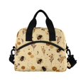 thumbnail image 2 of Insulated Crossbody Lunch Bag 10L Lunch Tote with Adjustable Shoulder Strap for Work Office Picnic Bees and Flowers Pattern, 2 of 6