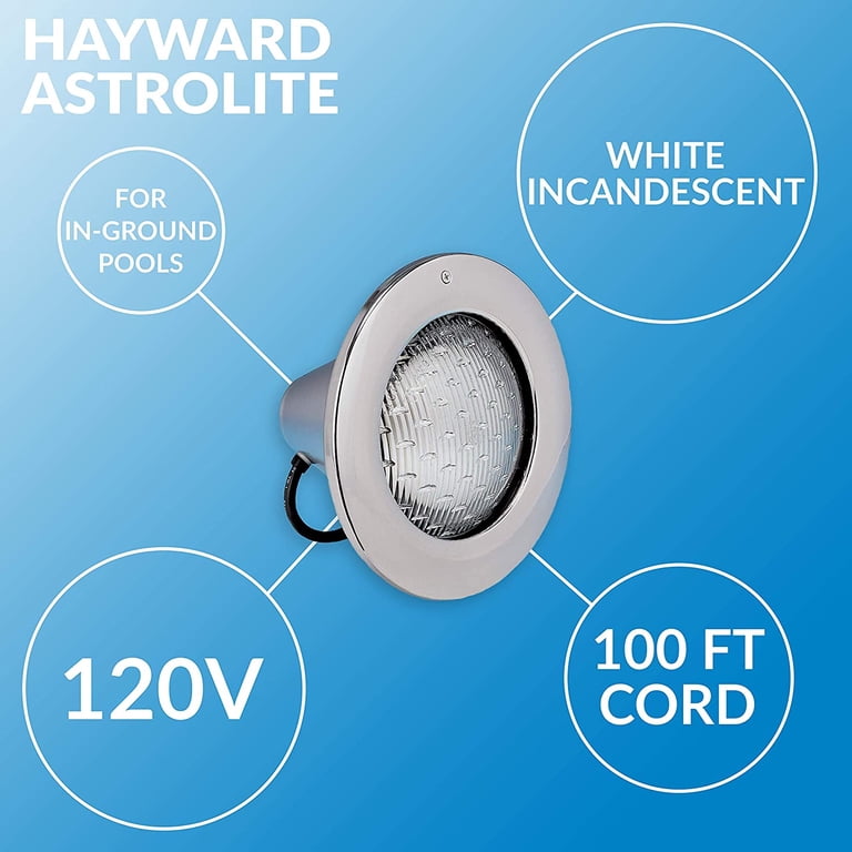 Hayward Astrolite 120V White Pool Light, Stainless Steel Rim, In