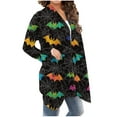 thumbnail image 6 of Kilaqueen Lightweight Cardigans for Women Trendy Open Front Halloween Cardigan Loose Long Sleeve Medium Length Coat Bat Pumpkin Graphic Fall Tunic Shirt, 6 of 6
