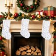 thumbnail image 4 of Christmas White Snowflake Stockings, 18"Large Super Soft Knitted Xmas Stocking for Kids, Christmas Decoration Holiday and Family Stocking for Fireplace Christmas Holiday Party Decoration, 4 of 6