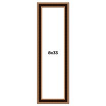 8x33 Frame Gold Brown Plein Air Vintage Solid Wood Picture Frame | 1.75 Inches Moulding Width |