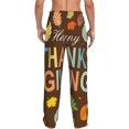 thumbnail image 2 of Bixox Men's Happy Thanksgiving With Gnome Patterned Pajama Pants with Pockets Lounge Clothes for Home, 2 of 5