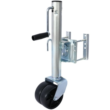 1500lbs Trailer Jack with Double Wheel, Adjustable 12" Lift Travel, Boat On for Boat RV Utility, Swivel Tongue Towing Dual Wheel